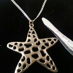 Unisex large size star necklace
